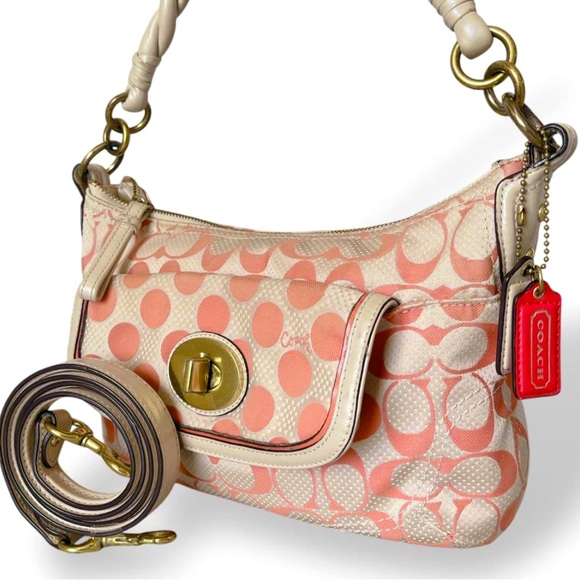 Coach Handbags - Coach limited edition Woven Leather 2-Way Shoulder Bag Coral Pink Y2K